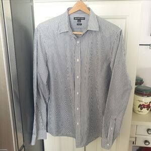 Michael Kors Striped Classic Fit Long Sleeve Casual Button Down
